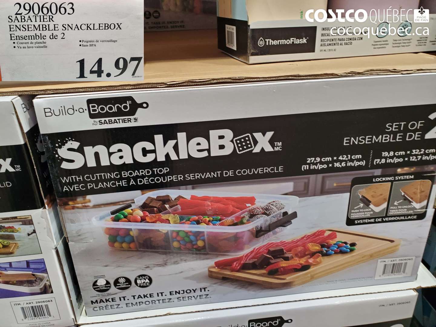 2906063 SABATIER ENSEMBLE SNACKLEBOX ENSEMBLE DE 2 $14.97
