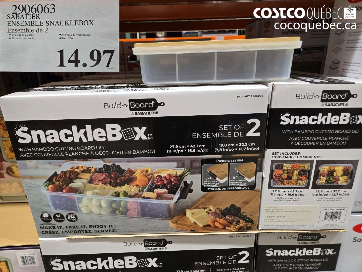 2906063 SABATIER ENSEMBLE SNACKLEBOX ENSEMBLE DE 2 $14.97