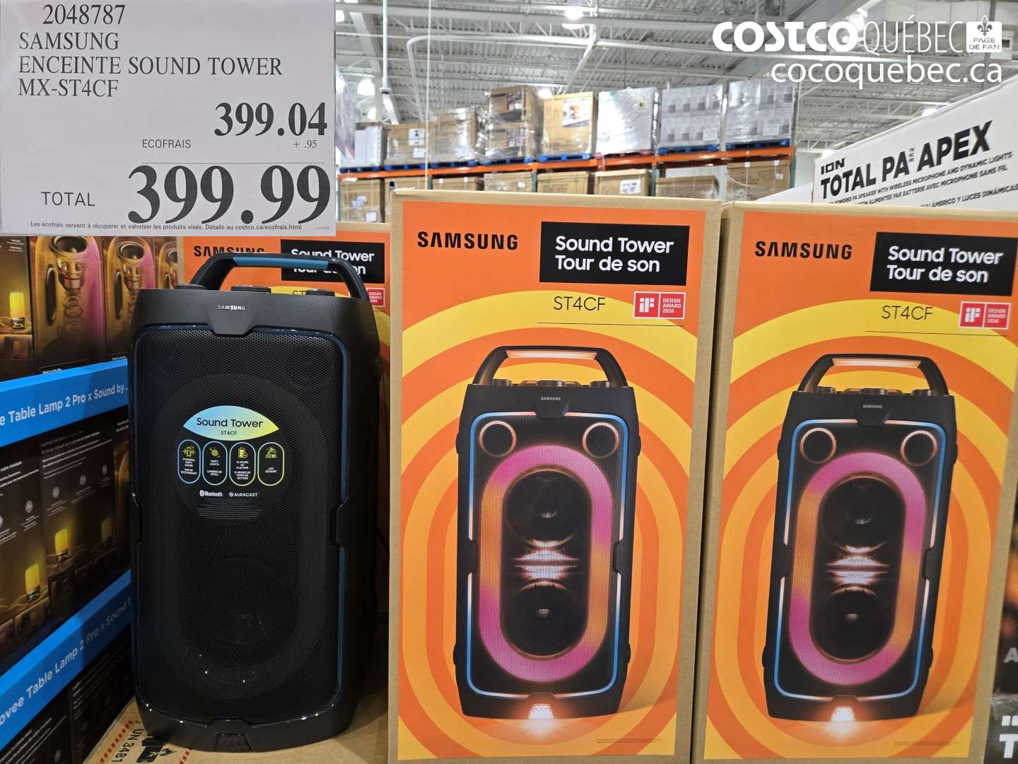 2048787 SAMSUNG ENCEINTE SOUND TOWER MX-ST4CF $399.99