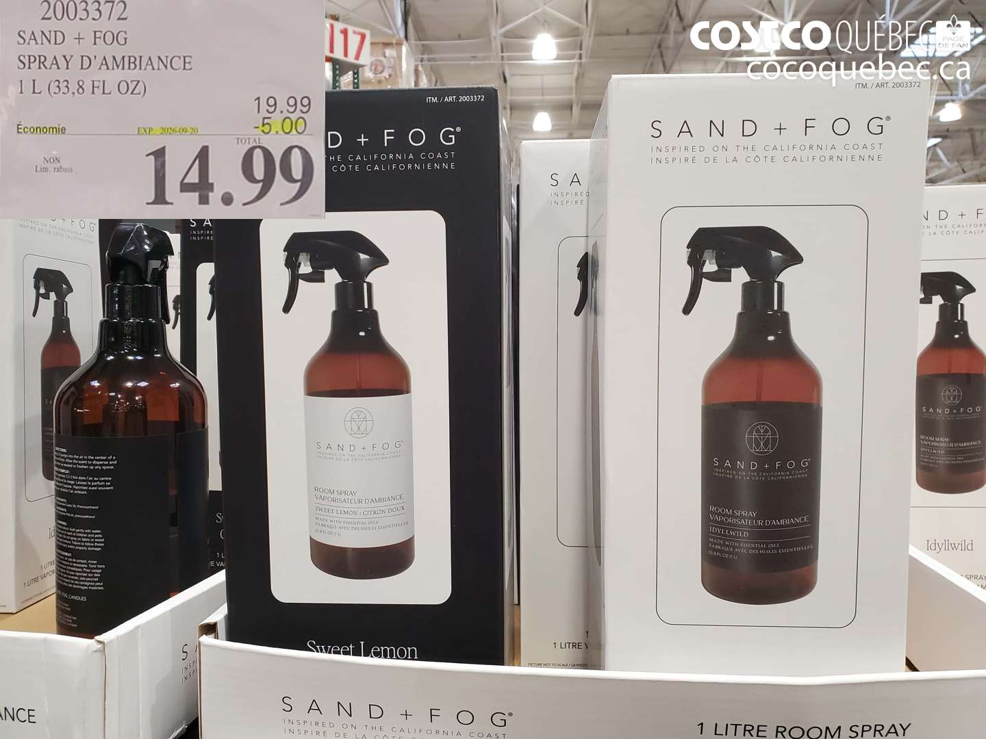 2003372 SAND + FOG SPRAY D'AMBIANCE ($5.00 INSTANT SAVINGS EXPIRES ON 2026-09-20) $14.99