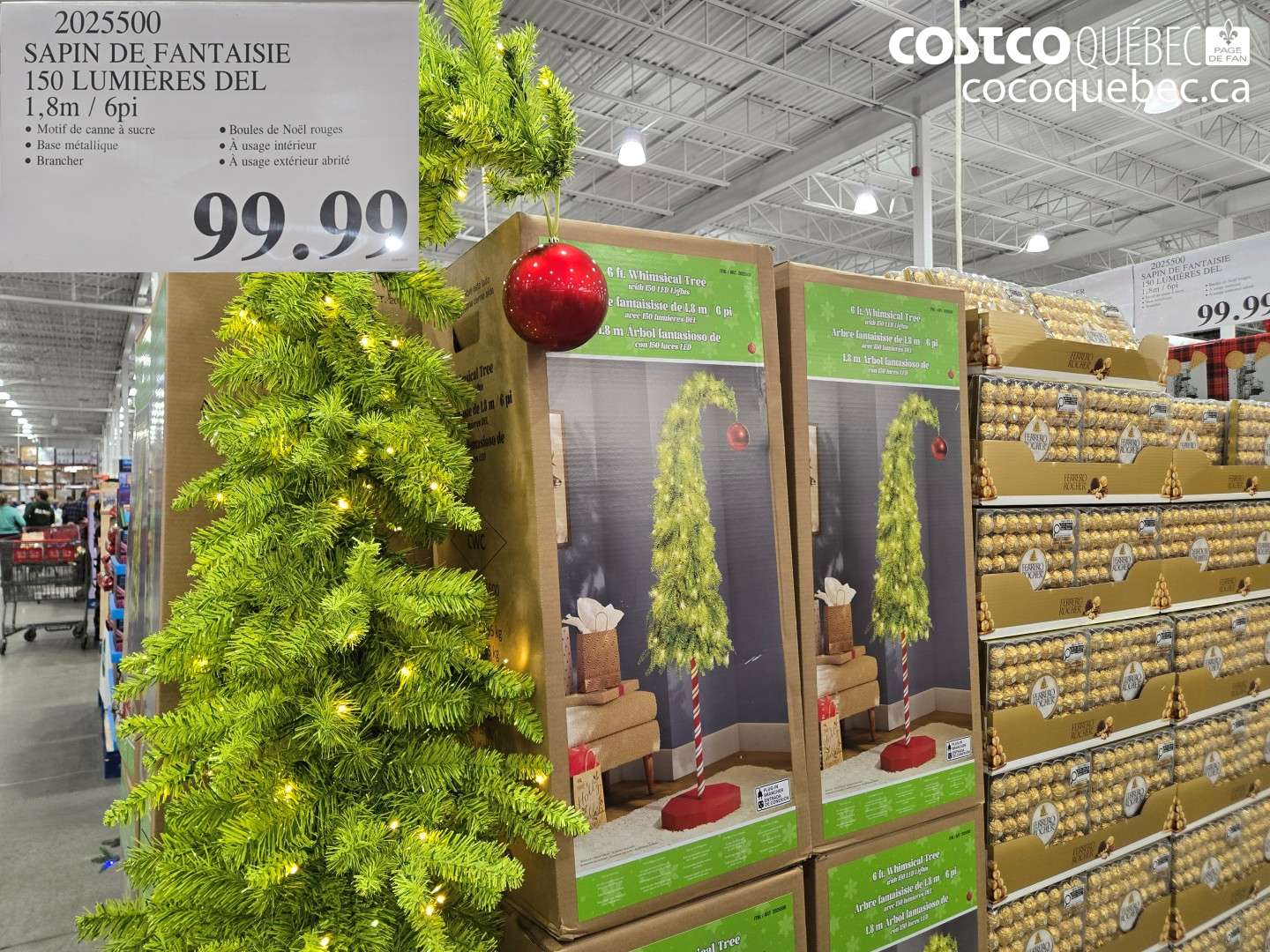 2025500 SAPIN DE FANTAISIE 150 LUMIÈRES DEL 1.8M / 6PI $99.99