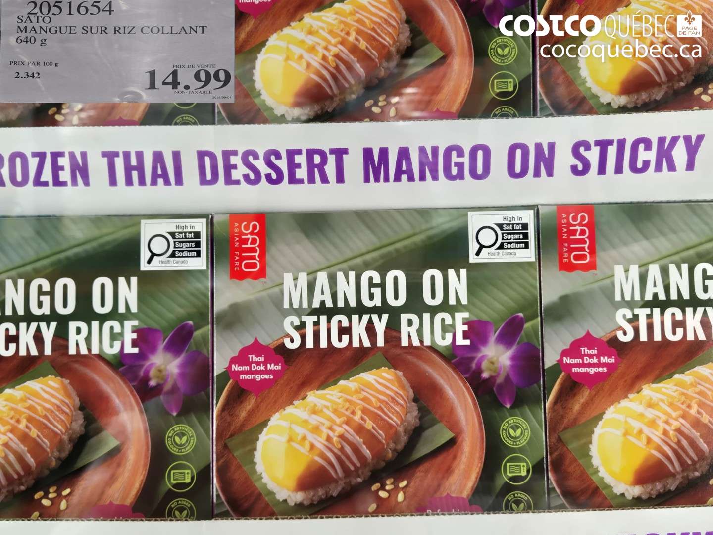 2051654 SATO MANGUE SUR RIZ COLLANT 640 G $14.99