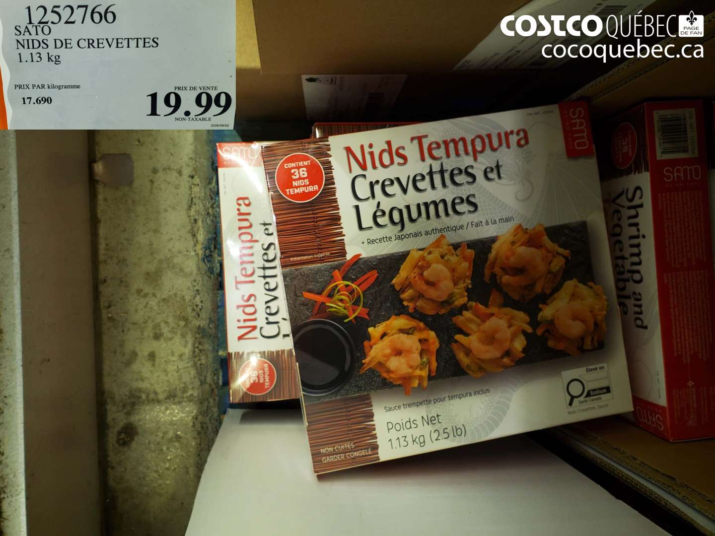 1252766 SATO NIDS DE CREVETTES $19.99