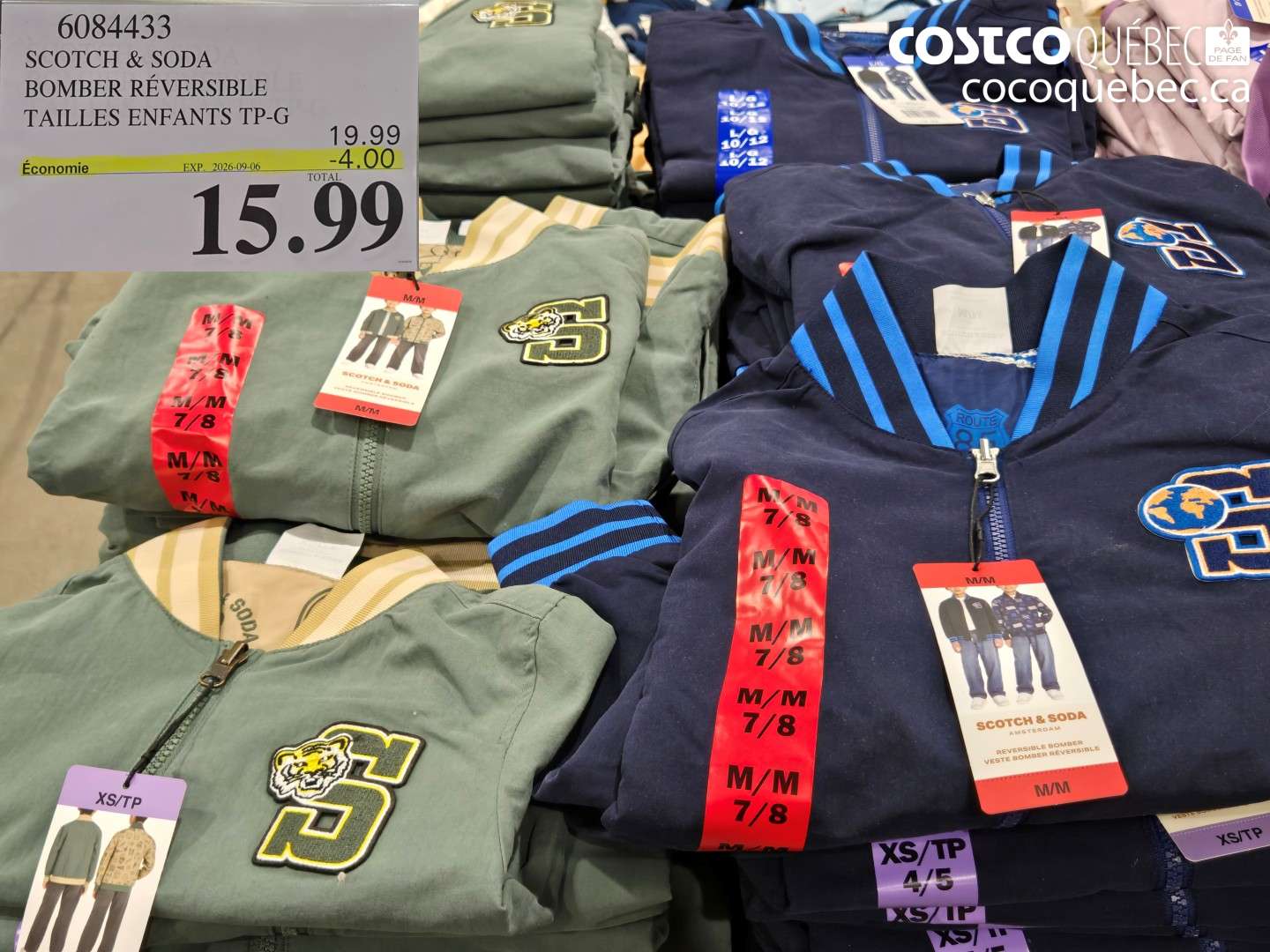 6084433 SCOTCH & SODA BOMBER RÉVERSIBLE TAILLES ENFANTS TP-G ($4.00 INSTANT SAVINGS EXPIRES ON 2026-09-06) $15.99