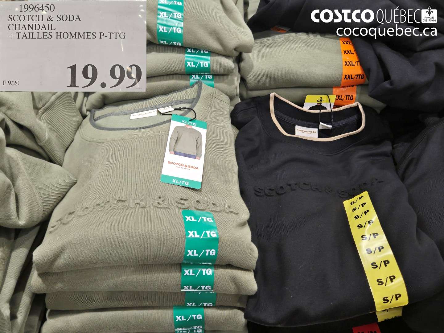 1996450 SCOTCH & SODA CHANDAIL + TAILLES HOMMES P-TTG $19.99