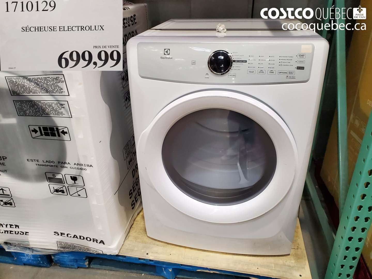 1710129 SÉCHEUSE ELECTROLUX $699.99