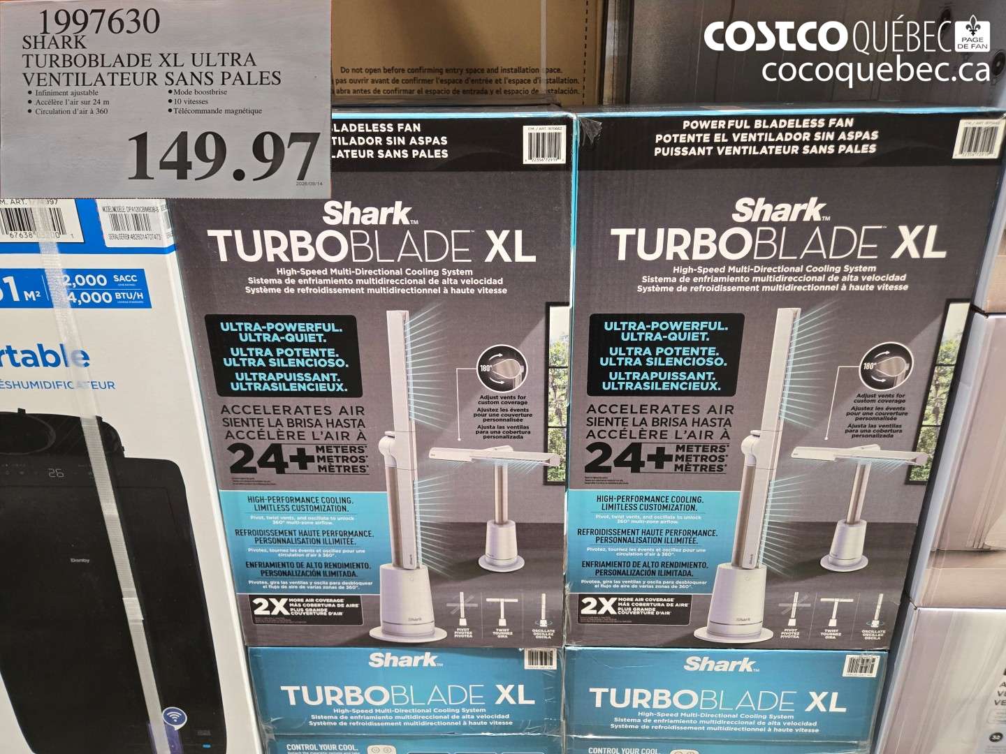 1997630 SHARK TURBOBLADE XL ULTRA VENTILATEUR SANS PALES $149.97
