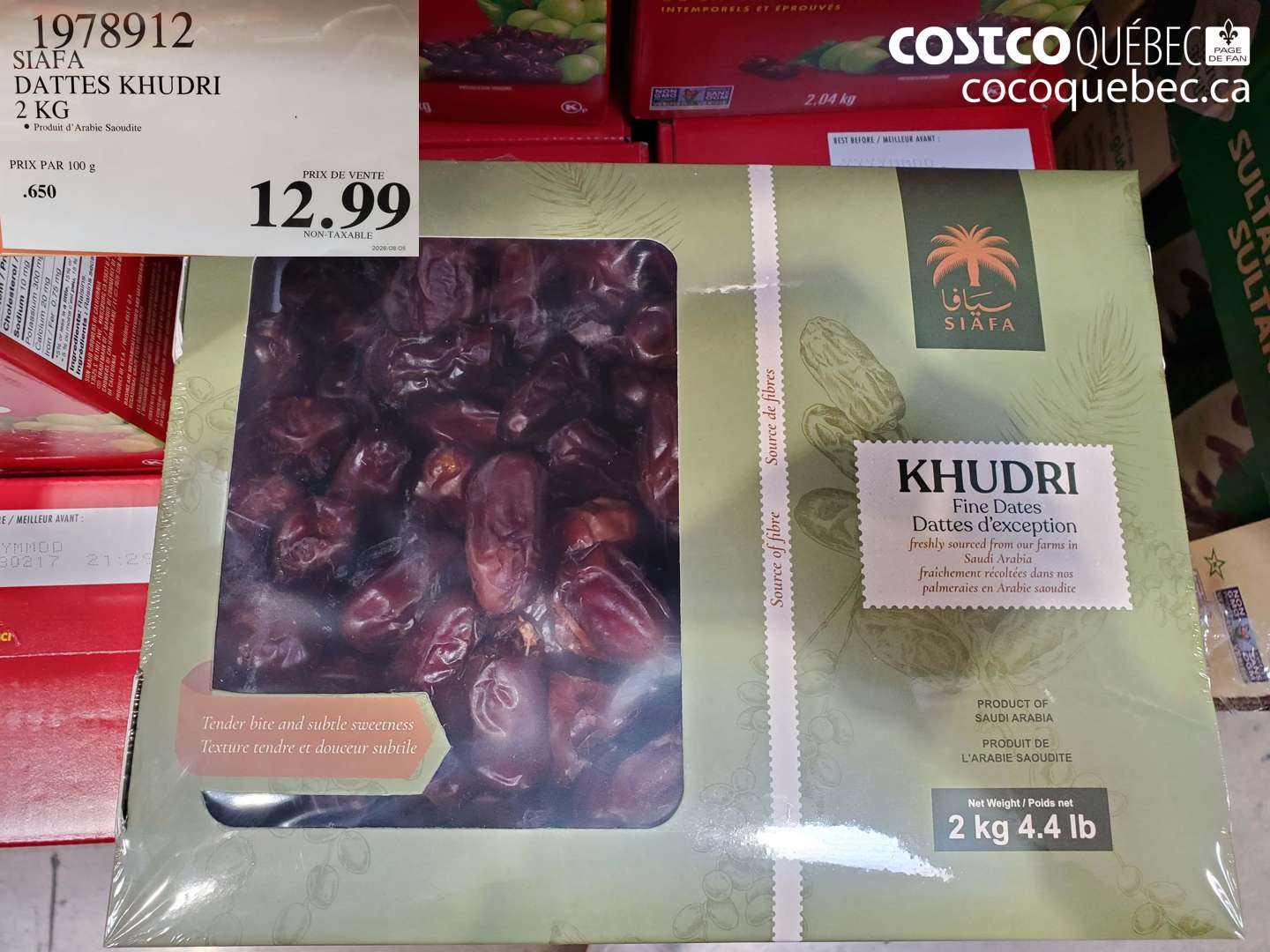 1978912 SIAFA DATTES KHUDRI 2 KG $12.99