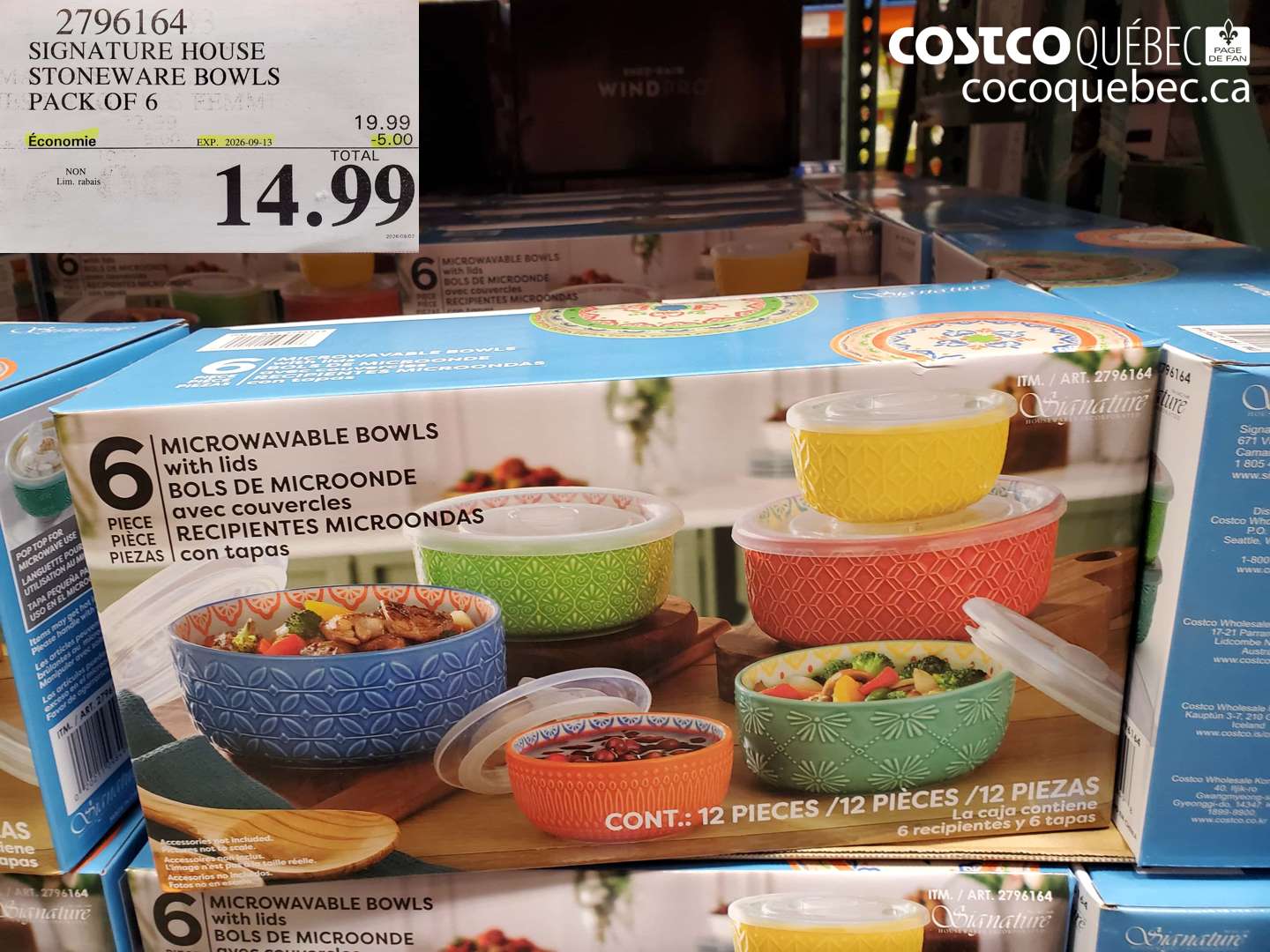 2796164 SIGNATURE HOUSE STONEWARE BOWLS PACK OF 6 ($5.00 INSTANT SAVINGS EXPIRES ON 2026-09-13) $14.99