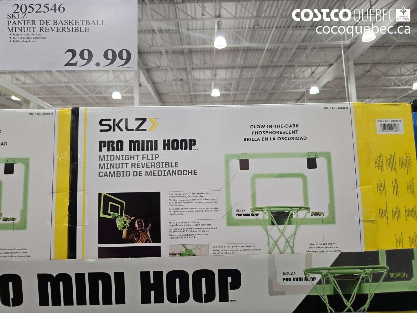2052546 SKLZ PANIER DE BASKETBALL MINUIT RÉVERSIBLE $29.99