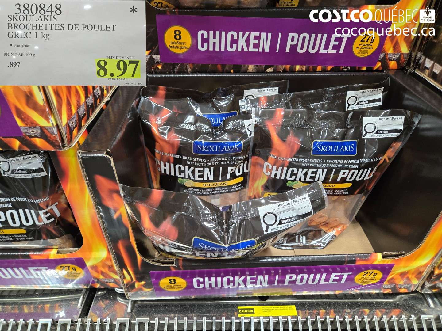 380848 SKOULAKIS BROCHETTES DE POULET GREC 1 KG $8.97