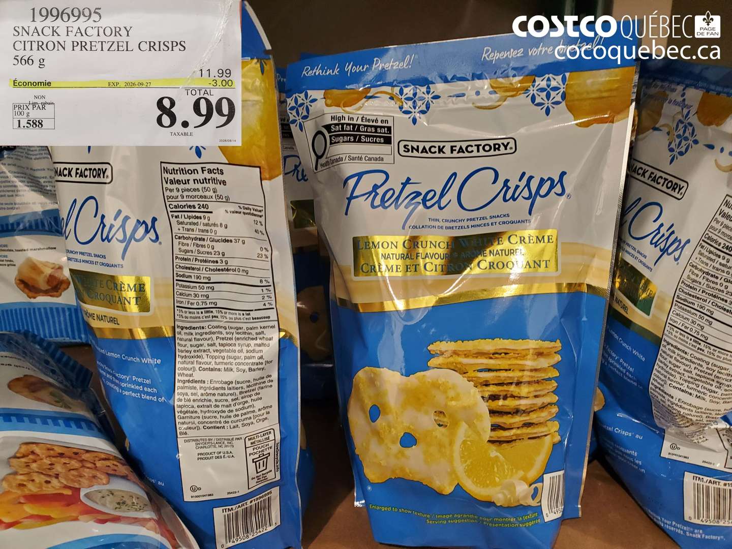 1996995 SNACK FACTORY CITRON PRETZEL CRISPS ($3.00 INSTANT SAVINGS EXPIRES ON 2026-09-27) $8.99