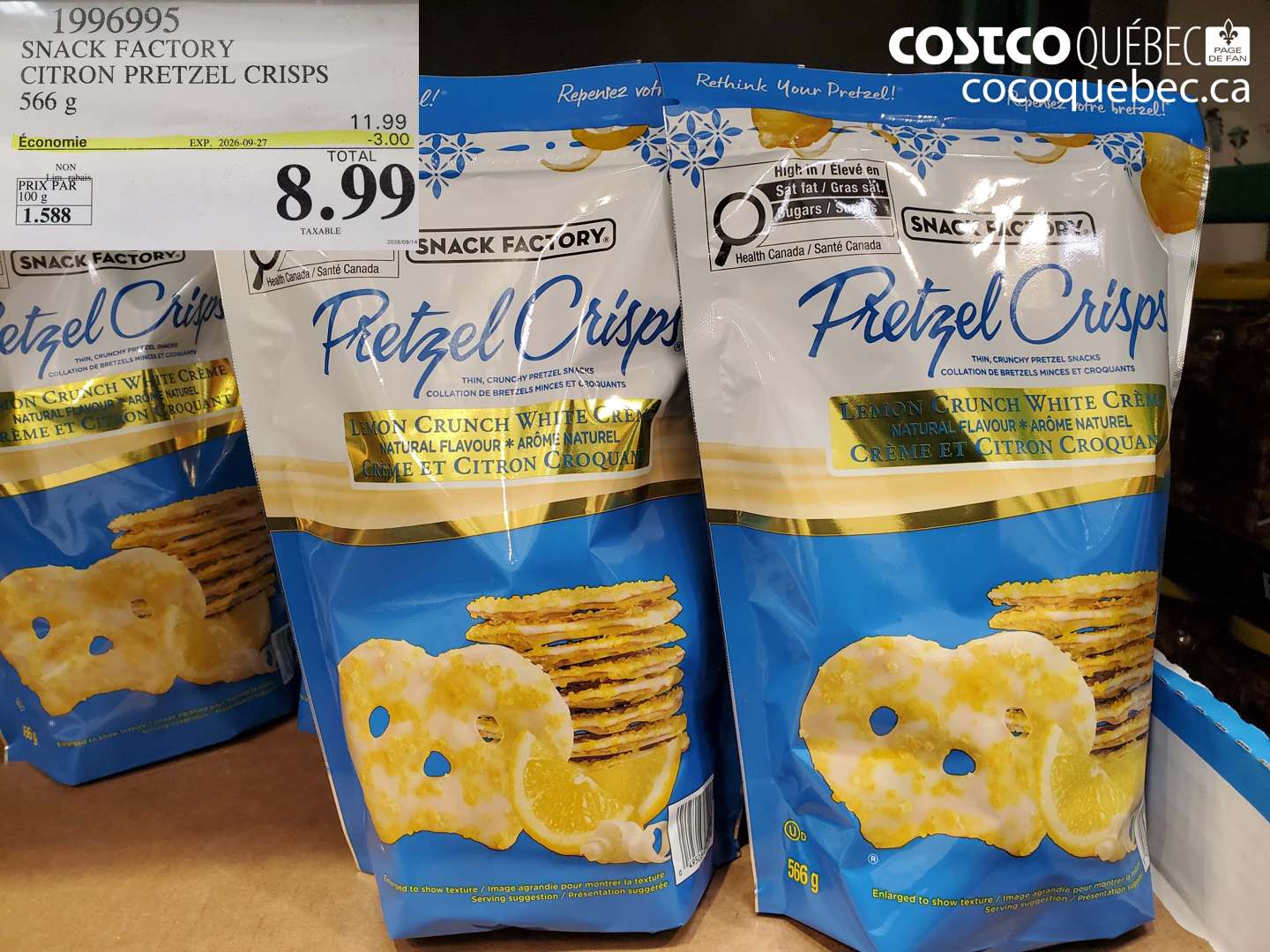 1996995 SNACK FACTORY CITRON PRETZEL CRISPS ($3.00 INSTANT SAVINGS EXPIRES ON 2026-09-27) $8.99