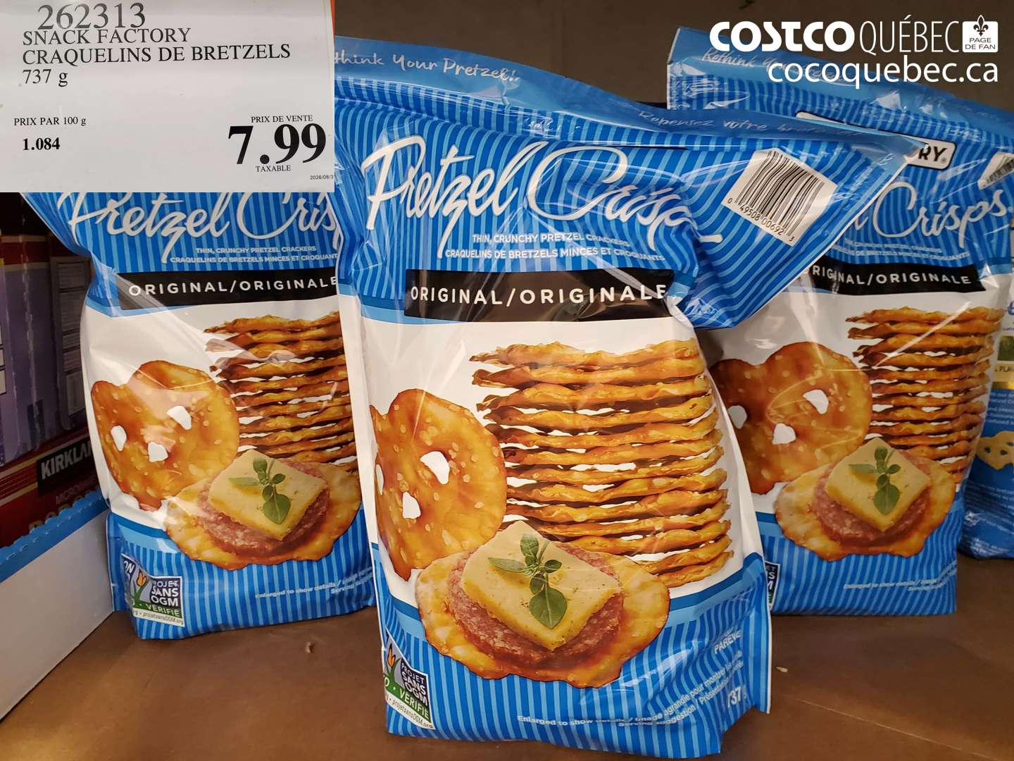 262313 SNACK FACTORY CRAQUELINS DE BRETZELS $7.99