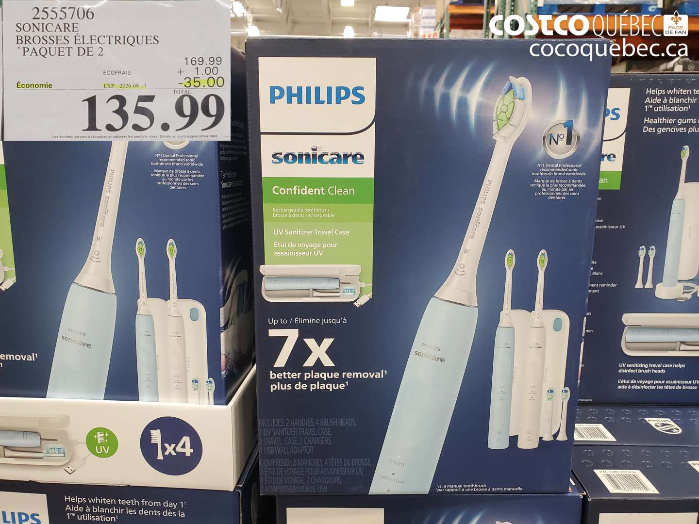 2555706 SONICARE BROSSES ÉLECTRIQUES ($35.00 INSTANT SAVINGS EXPIRES ON 2026-09-13) $135.99