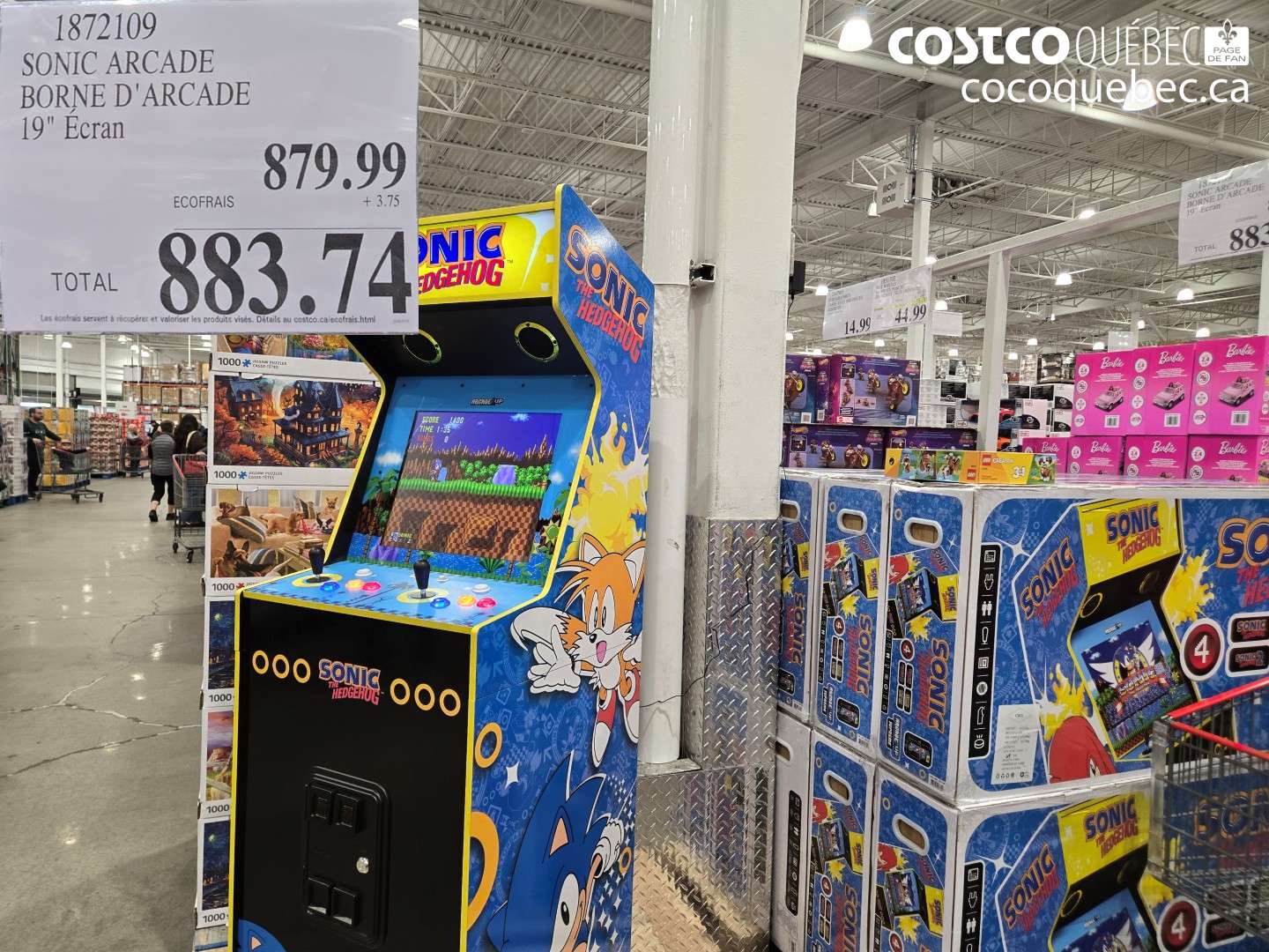 1872109 SONIC ARCADE BORNE D'ARCADE $883.74