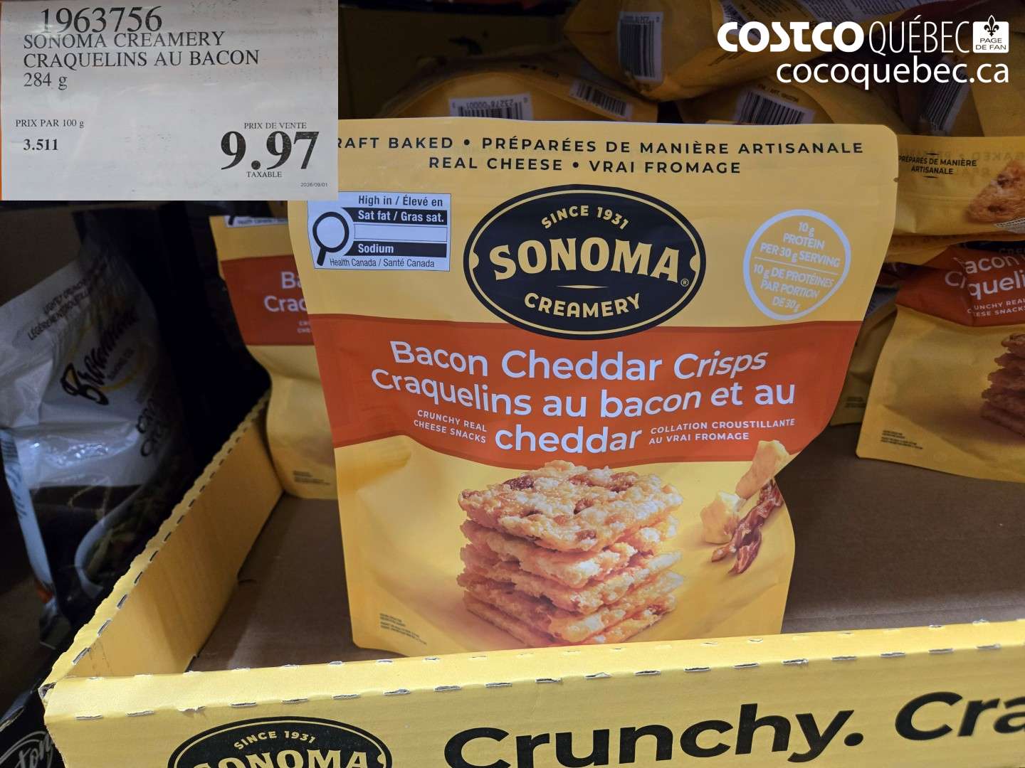 1963756 SONOMA CREAMERY CRAQUELINS AU BACON $9.97