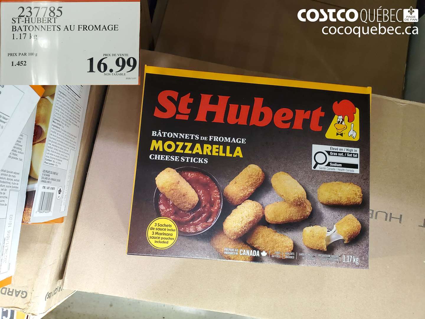 237785 ST-HUBERT BATONNETS AU FROMAGE $16.99