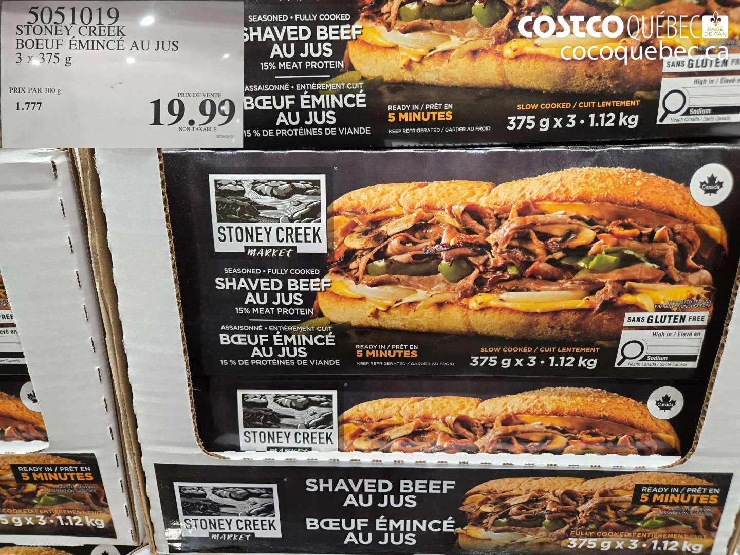 5051019 STONEY CREEK BOEUF ÉMINCÉ AU JUS $19.99