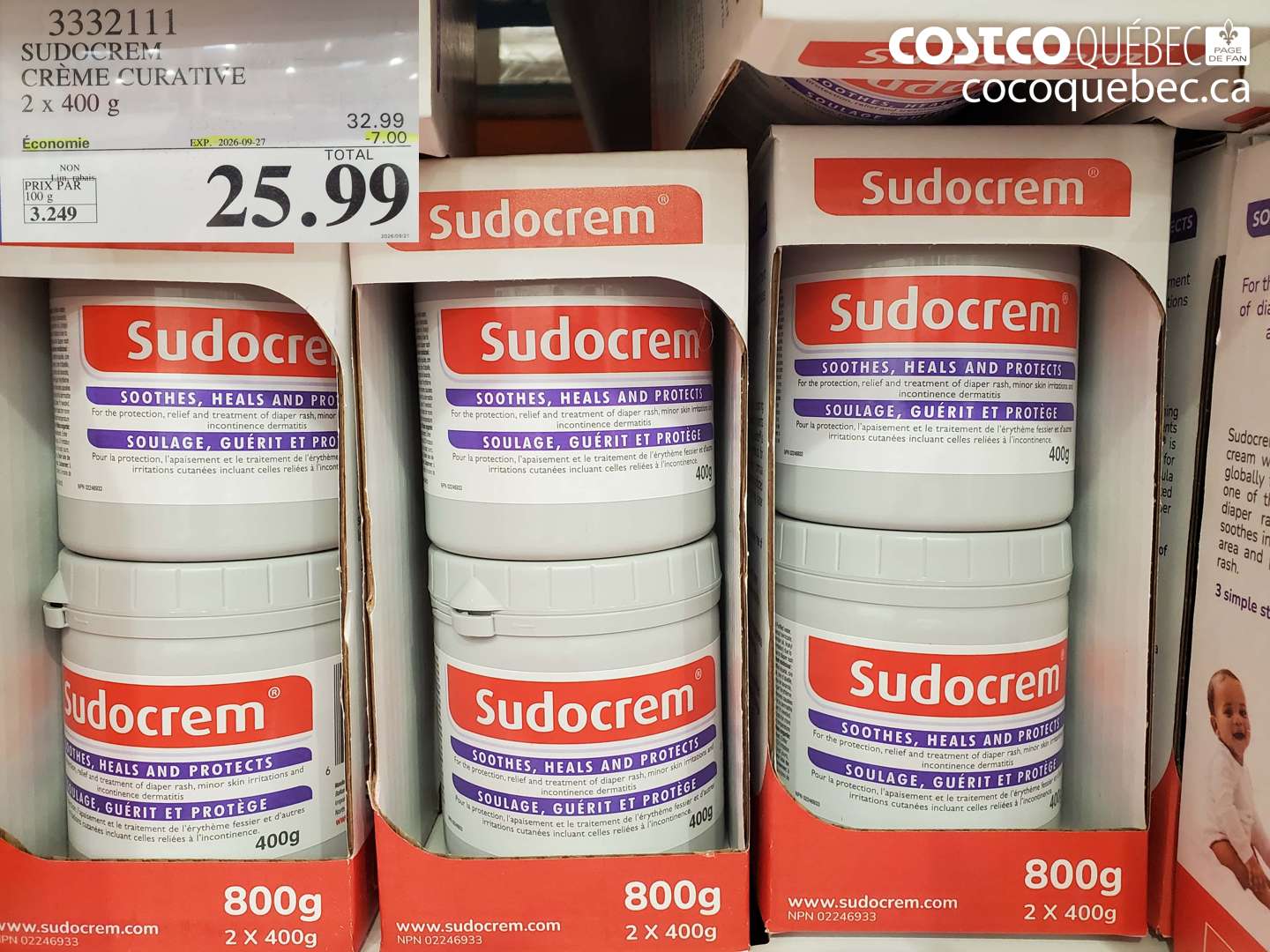 3332111 SUDOCREM CRÈME CURATIVE ($7.00 INSTANT SAVINGS EXPIRES ON 2026-09-27) $25.99