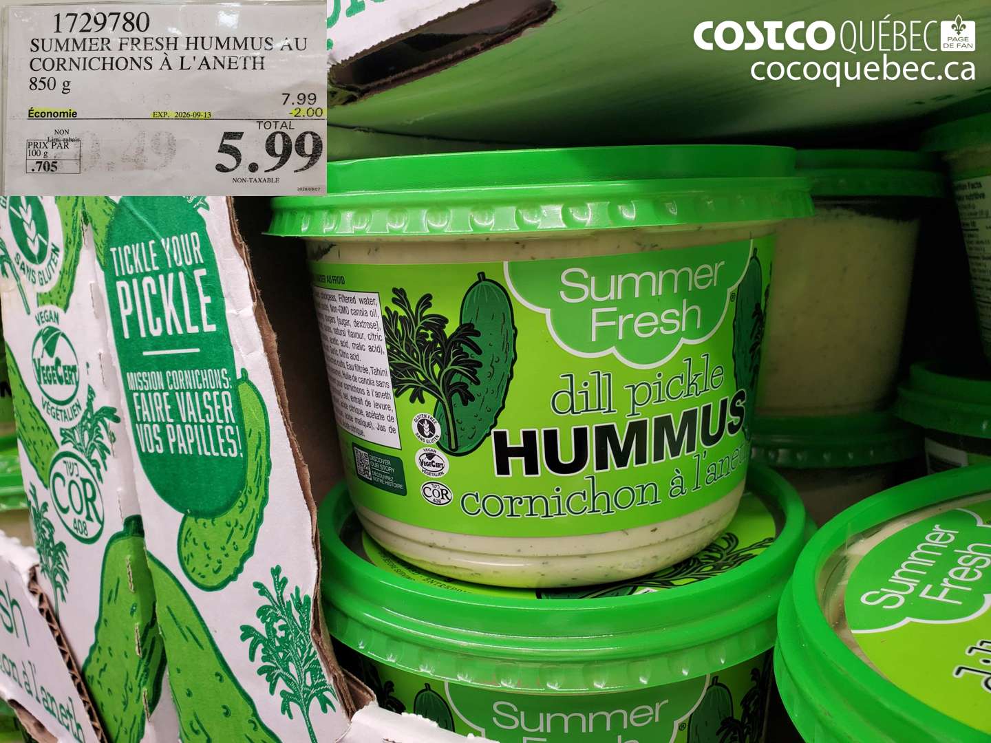 1729780 SUMMER FRESH HUMMUS AU CORNICHONS À L'ANETH ($2.00 INSTANT SAVINGS EXPIRES ON 2026-09-13) $5.99