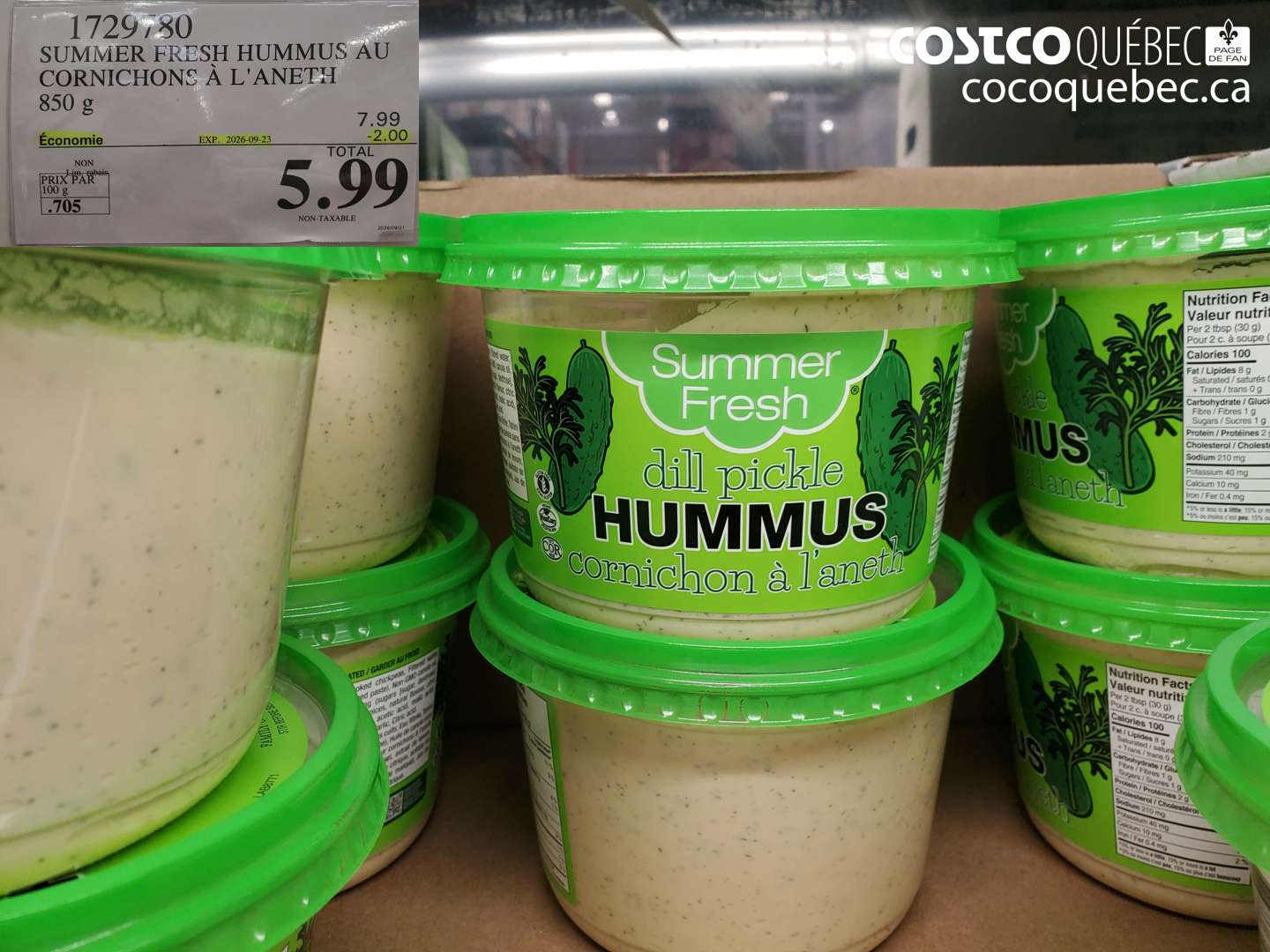 1729780 SUMMER FRESH HUMMUS AU CORNICHONS À L'ANETH ($2.00 INSTANT SAVINGS EXPIRES ON 2026-09-23) $5.99