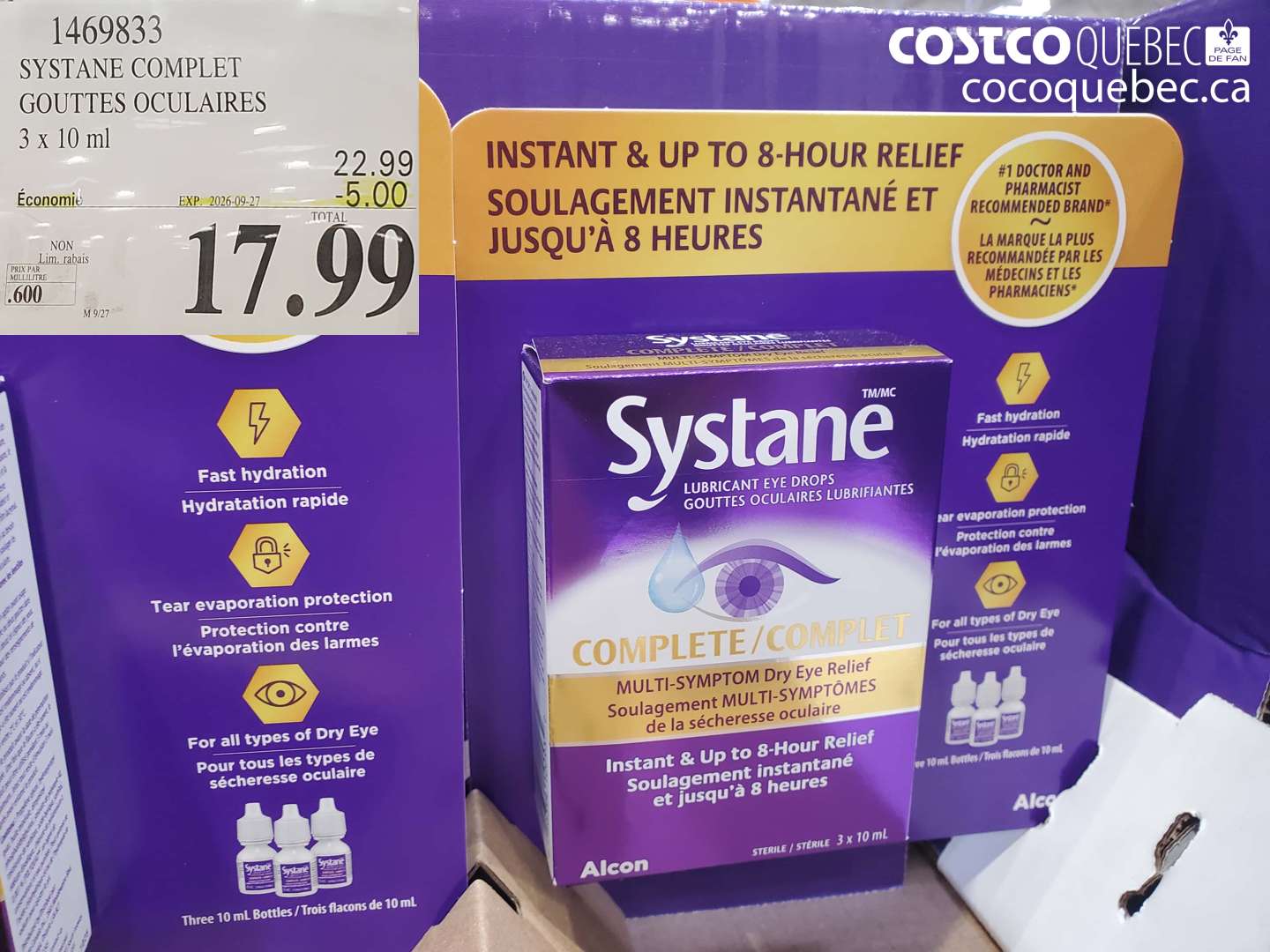1469833 SYSTANE COMPLET GOUTTES OCULAIRES ($5.00 INSTANT SAVINGS EXPIRES ON 2026-09-27) $17.99