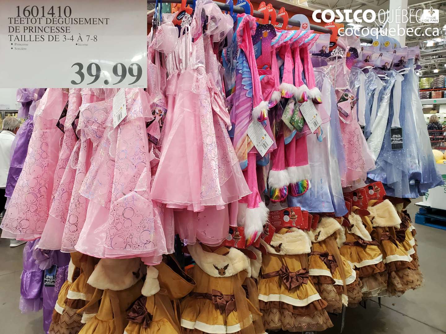 1601410 TEETOT DEGUISEMENT DE PRINCESSE TAILLES DE 3-4 À 7-8 $39.99