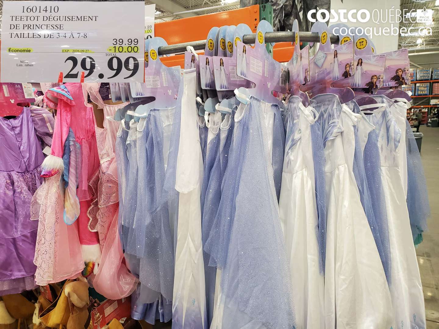 1601410 TEETOT DÉGUISEMENT DE PRINCESSE TAILLES DE 3-4 À 7-8 ($10.00 INSTANT SAVINGS EXPIRES ON 2026-09-27) $29.99