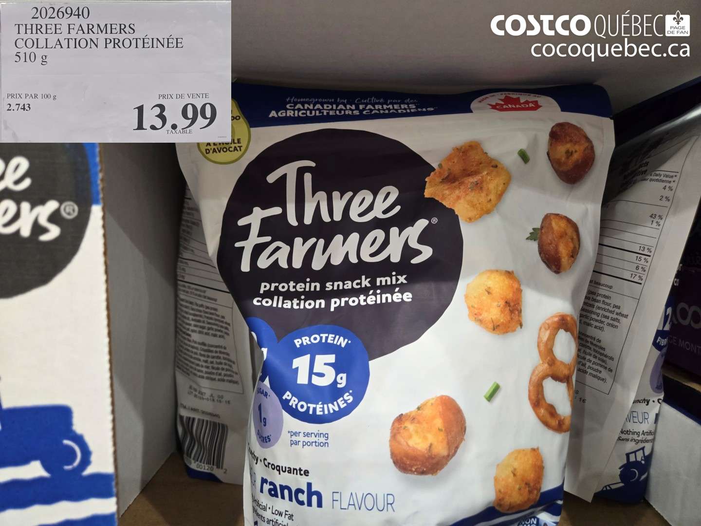 2026940 THREE FARMERS COLLATION PROTÉINÉE $13.99