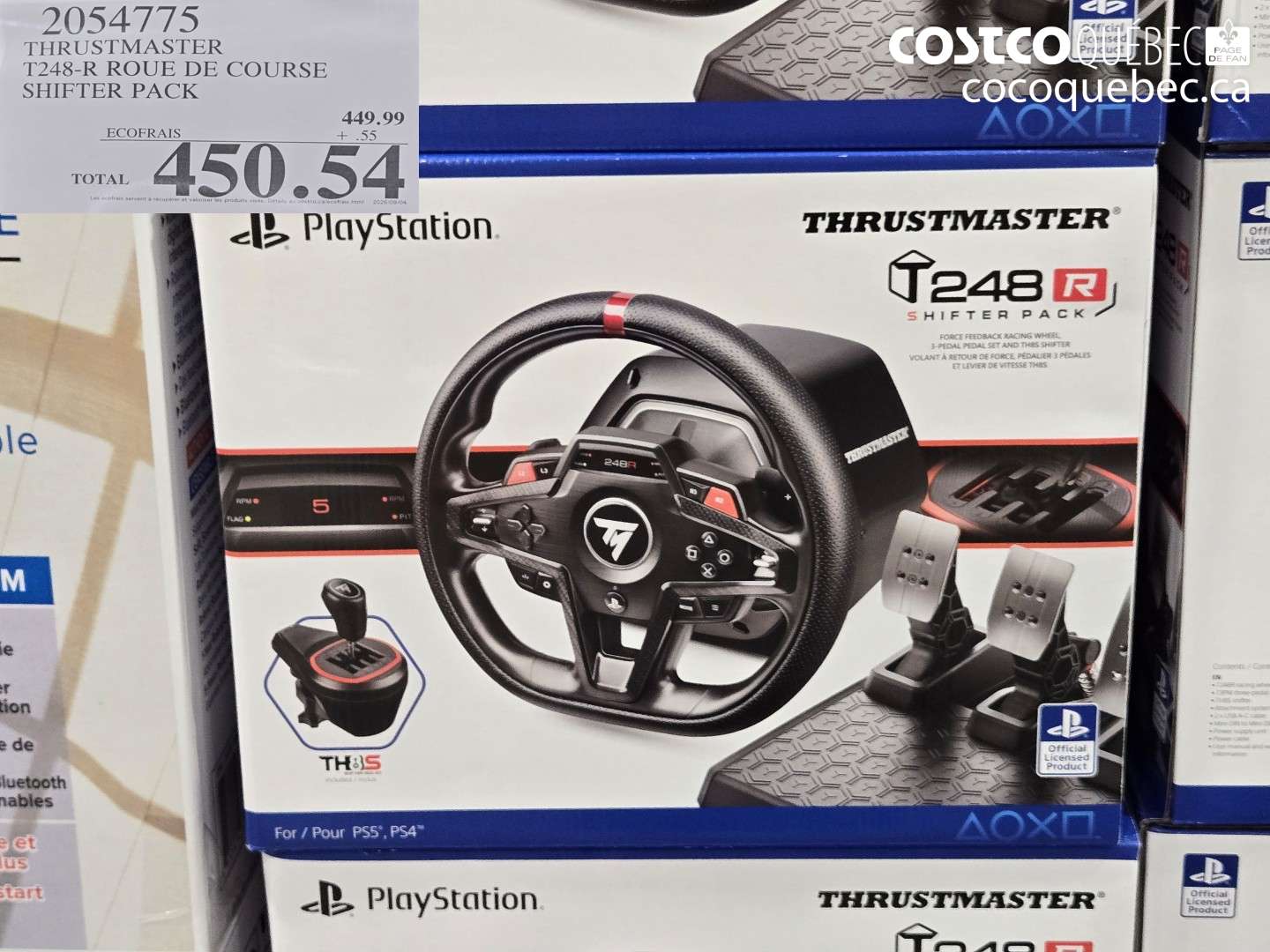 2054775 THRUSTMASTER T248-R ROUE DE COURSE SHIFTER PACK $450.54