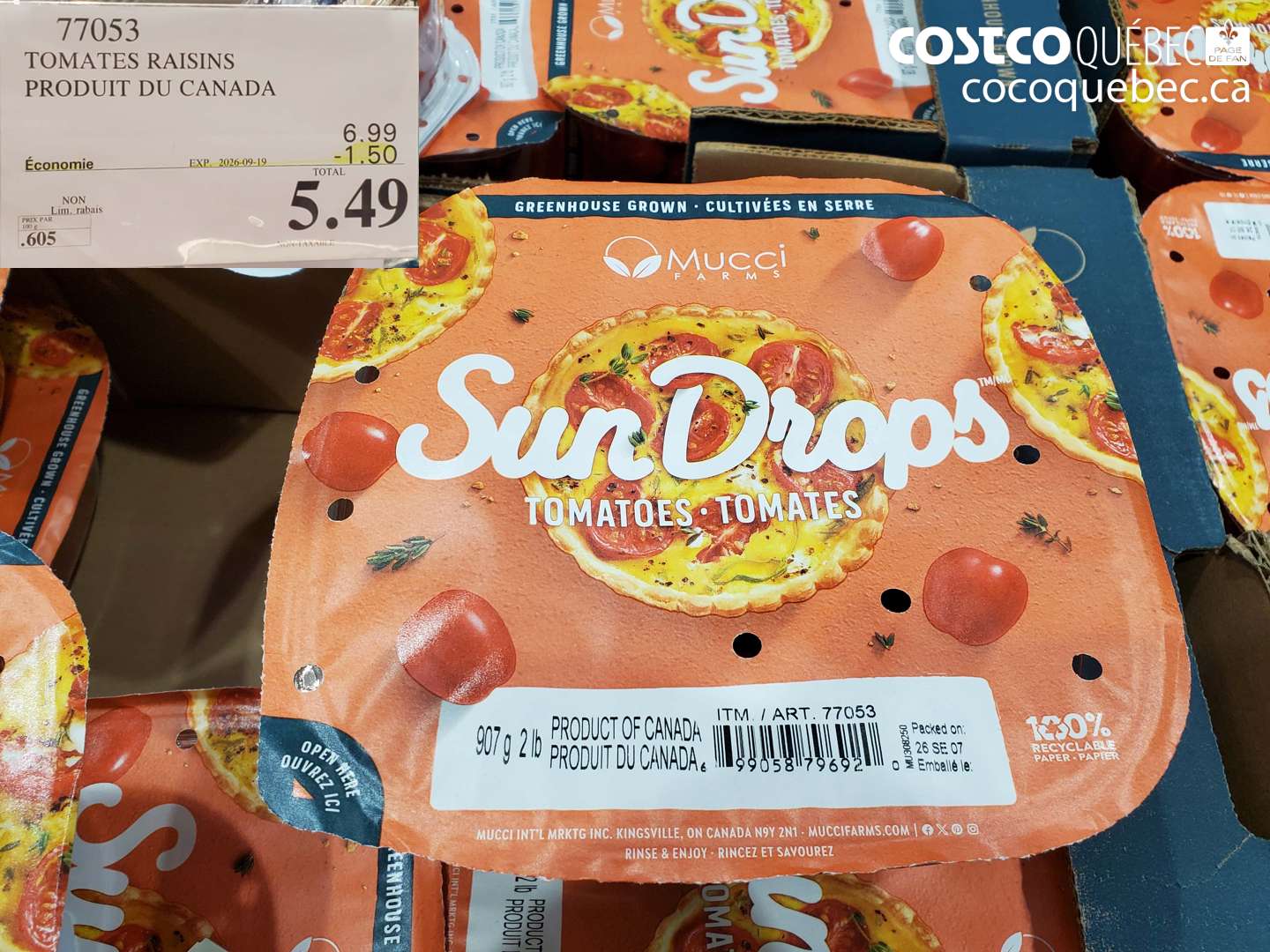 77053 TOMATES RAISINS PRODUIT DU CANADA ($1.50 INSTANT SAVINGS EXPIRES ON 2026-09-19) $5.49