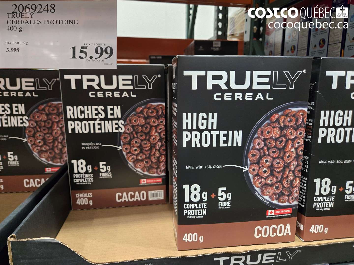 2069248 TRUELY CEREALES PROTEINE $15.99