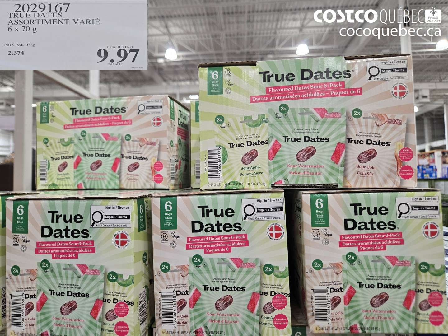 2029167 TRUE DATES ASSORTIMENT VARIÉ $9.97
