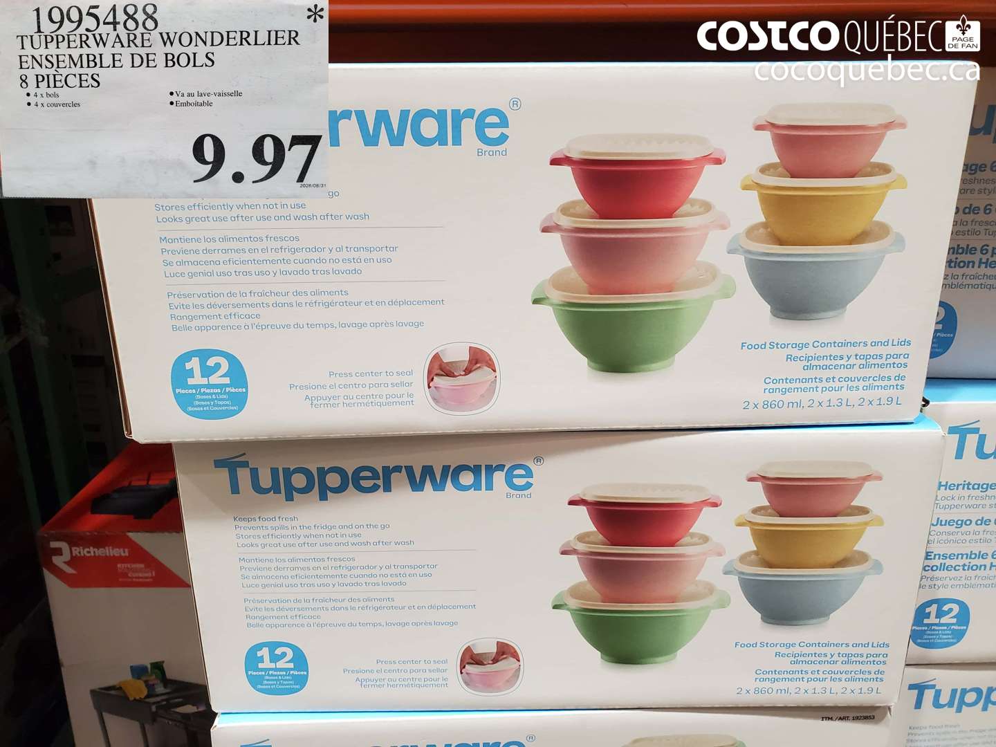 1995488 TUPPERWARE WONDERLIER ENSEMBLE DE BOLS 8 PIÈCES $9.97