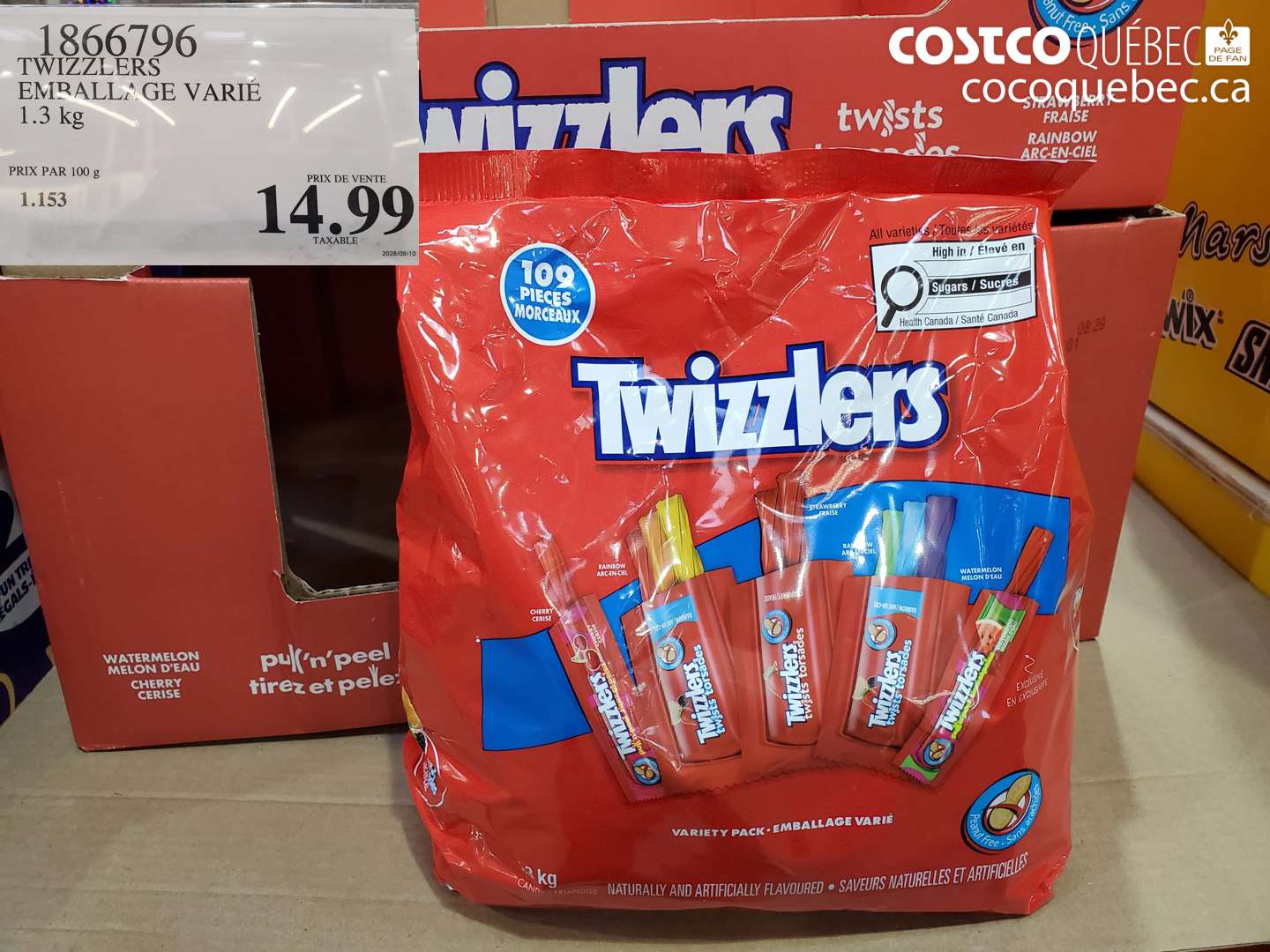 1866796 TWIZZLERS EMBALLAGE VARIÉ $14.99