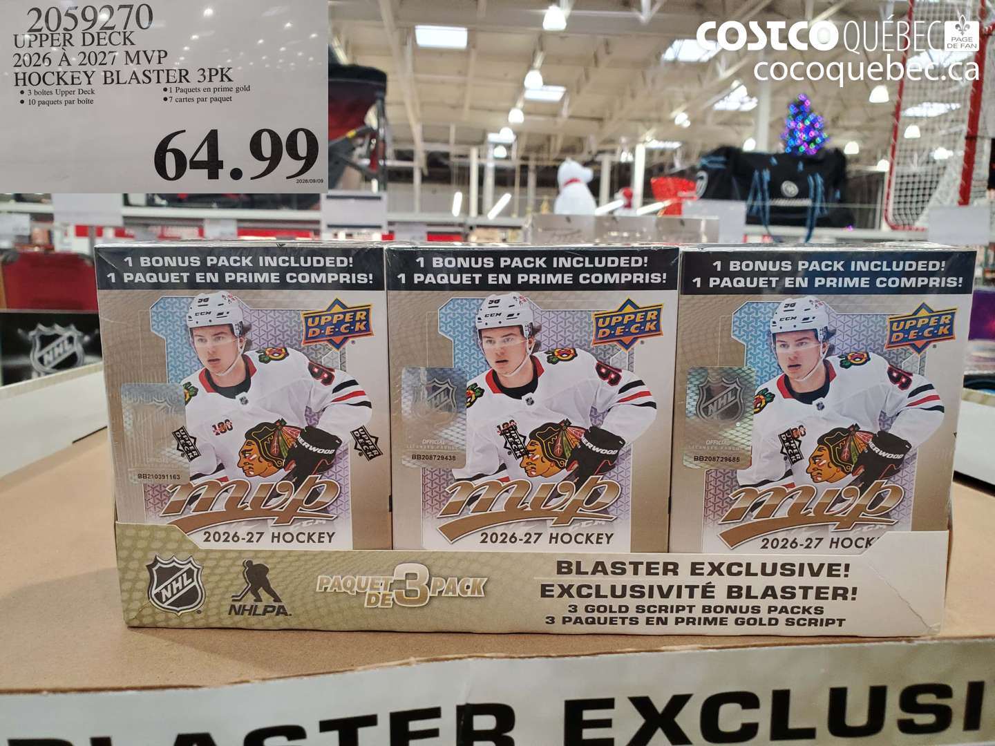 2059270 UPPER DECK 2026 À 2027 MVP HOCKEY BLASTER 3PK $64.99