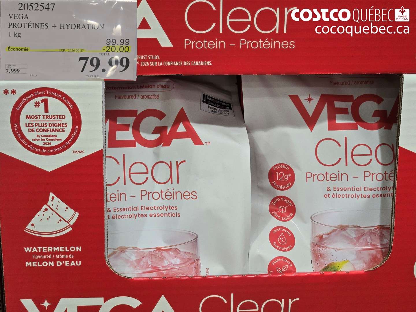 2052547 VEGA PROTÉINES + HYDRATION ($20.00 INSTANT SAVINGS EXPIRES ON 2026-09-27) $79.99