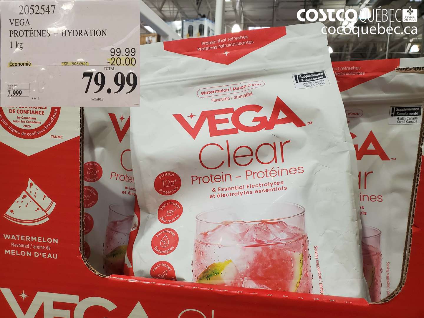 2052547 VEGA PROTÉINES + HYDRATION ($20.00 INSTANT SAVINGS EXPIRES ON 2026-09-27) $79.99