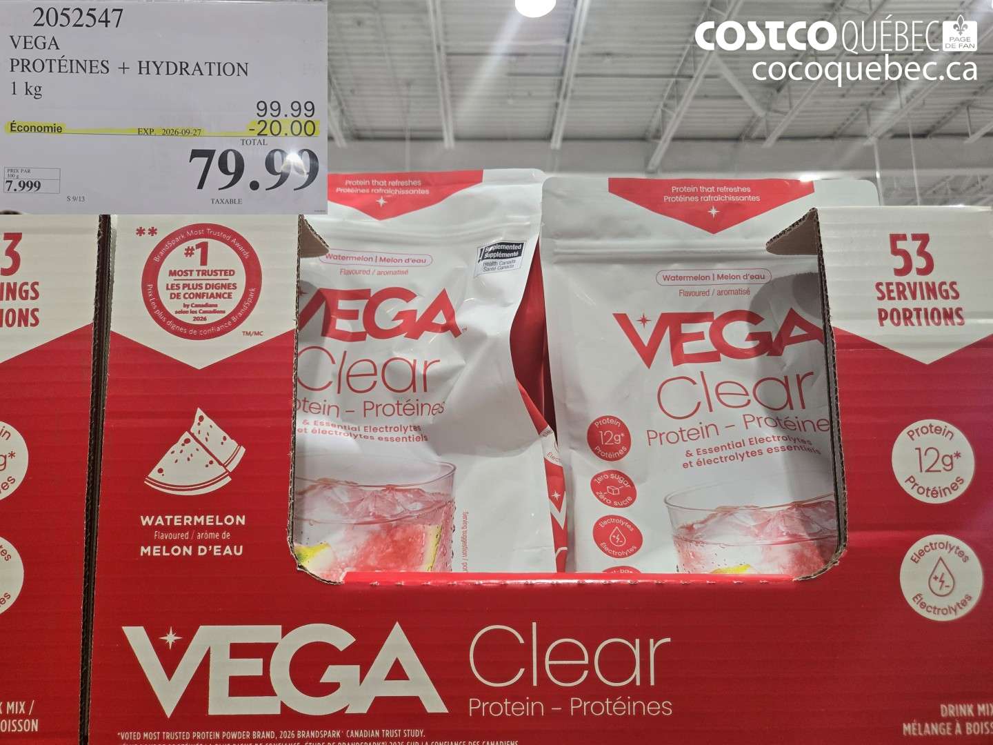 2052547 VEGA PROTÉINES + HYDRATION ($20.00 INSTANT SAVINGS EXPIRES ON 2026-09-27) $79.99