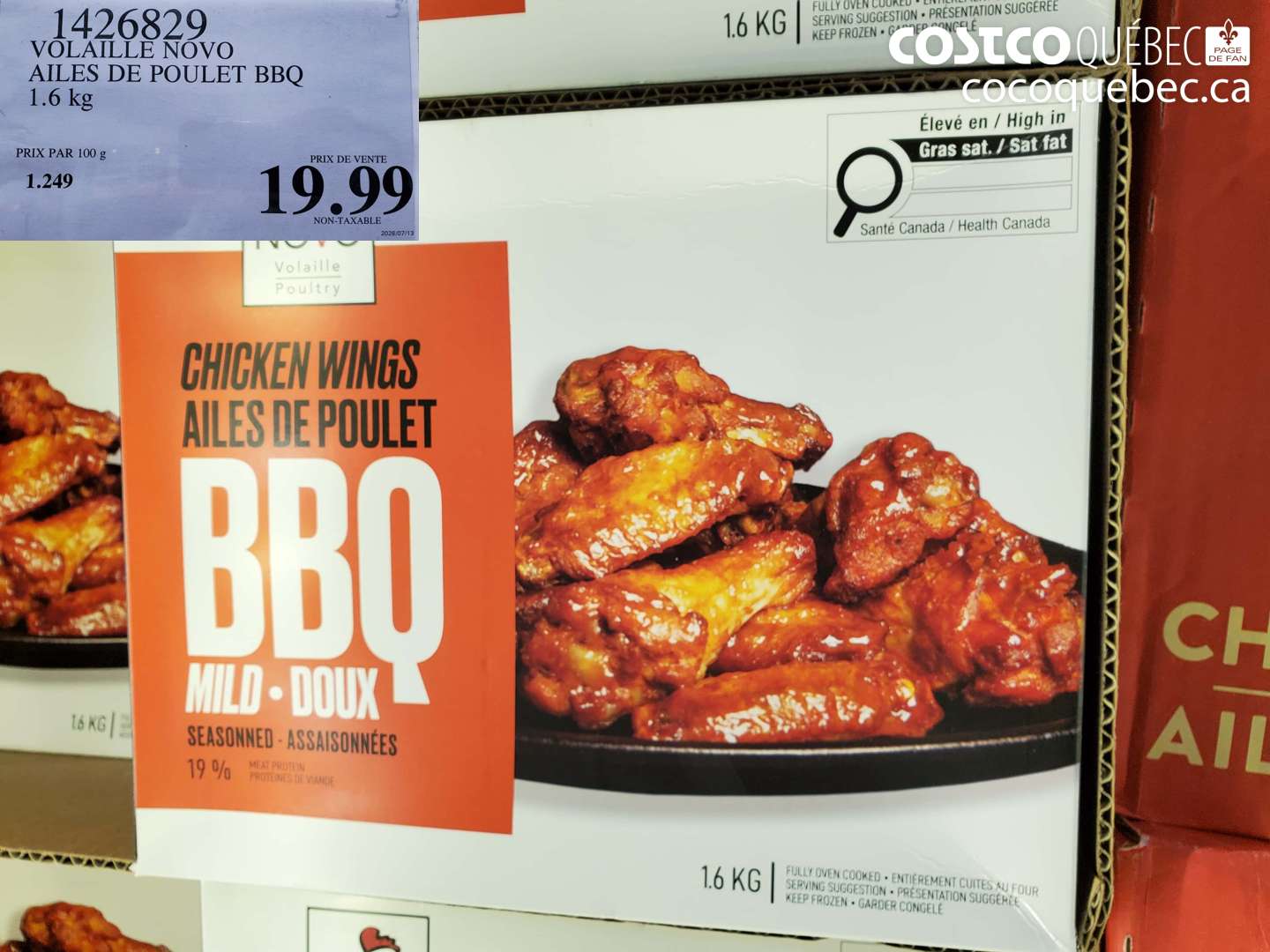 1426829 VOLAILLE NOVO AILES DE POULET BBQ $19.99