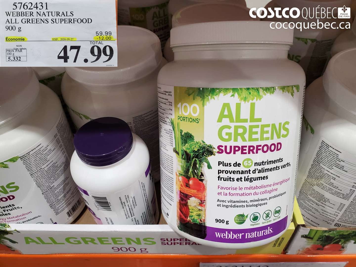 5762431 WEBBER NATURALS ALL GREENS SUPERFOOD ($12.00 INSTANT SAVINGS EXPIRES ON 2026-09-27) $47.99