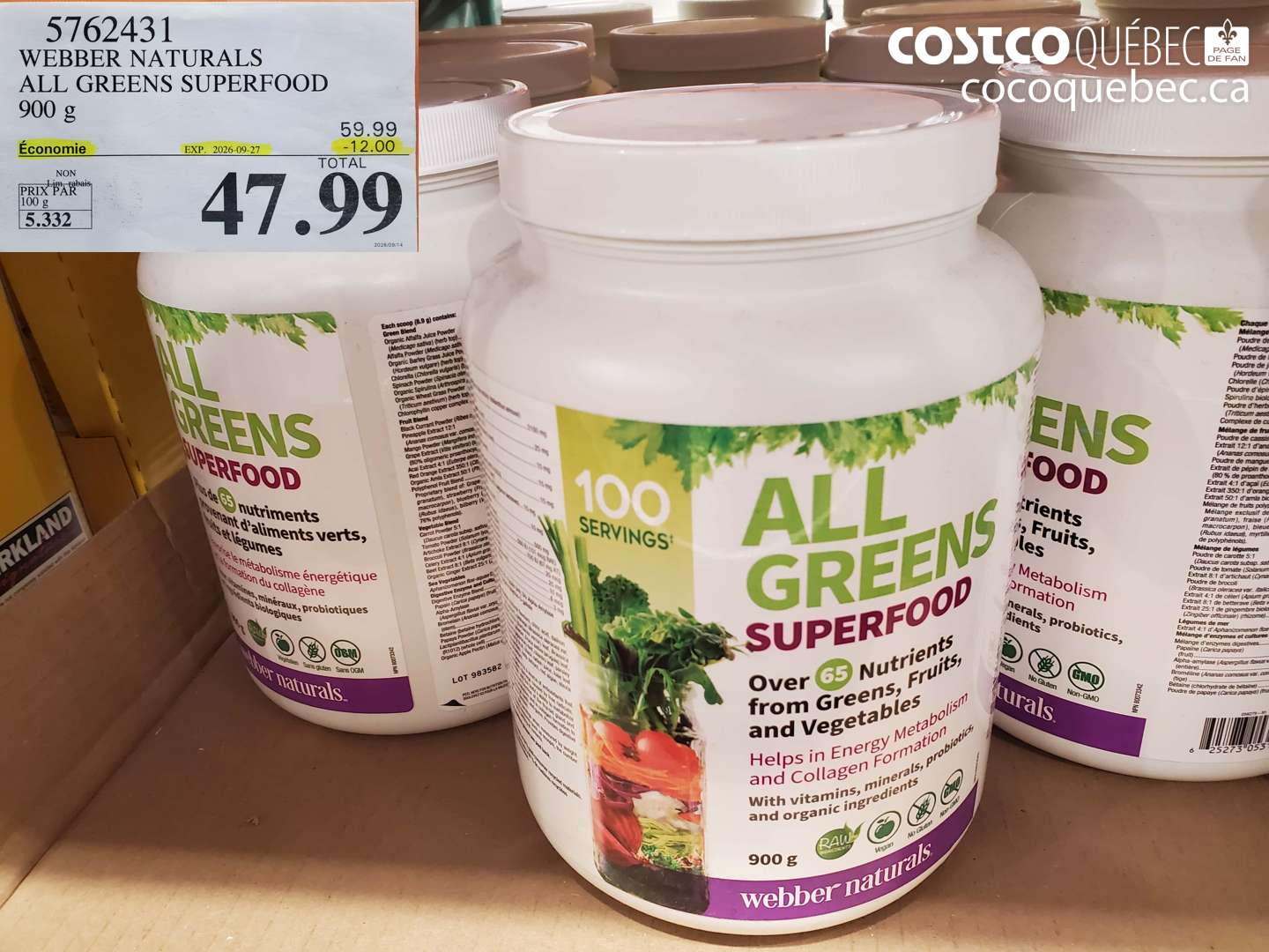 5762431 WEBBER NATURALS ALL GREENS SUPERFOOD ($12.00 INSTANT SAVINGS EXPIRES ON 2026-09-27) $47.99