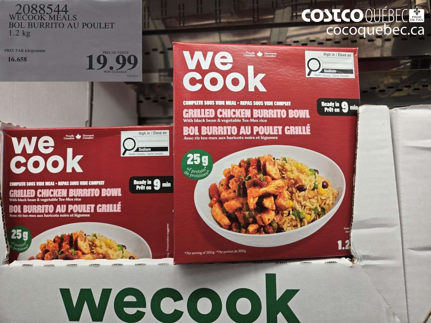 2088544 WECOOK MEALS BOL BURRITO AU POULET $19.99