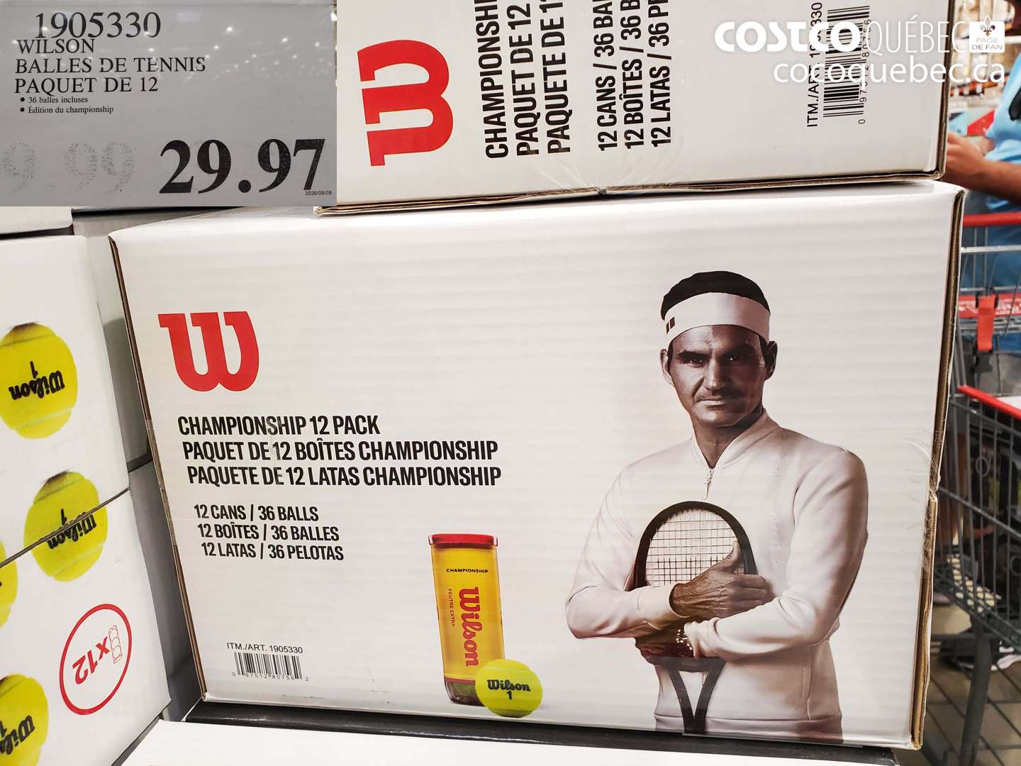 1905330 WILSON BALLES DE TENNIS PAQUET DE 12 $29.97