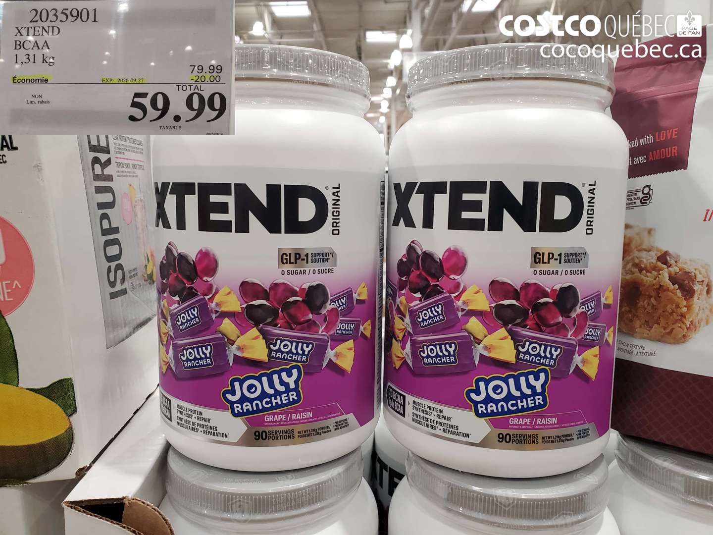 2035901 XTEND BCAA 1.31 KG ($20.00 INSTANT SAVINGS EXPIRES ON 2026-09-27) $59.99