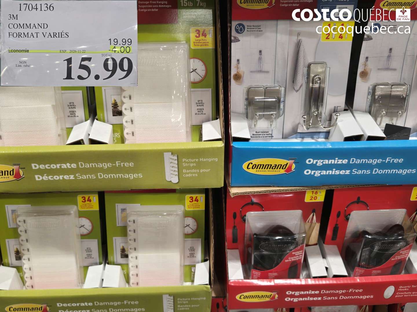 1704136 3M COMMAND FORMAT VARIÉS ($4.00 INSTANT SAVINGS EXPIRES ON 2026-11-22) $15.99