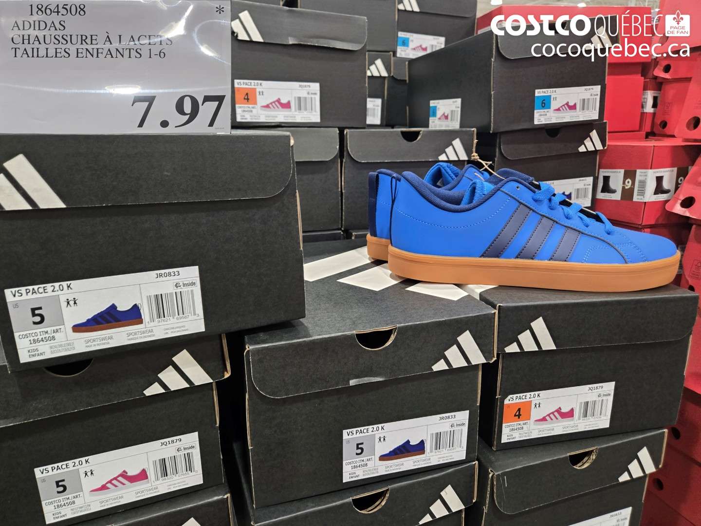 1864508 ADIDAS CHAUSSURE À LACETS TAILLES ENFANTS 1-6 $7.97