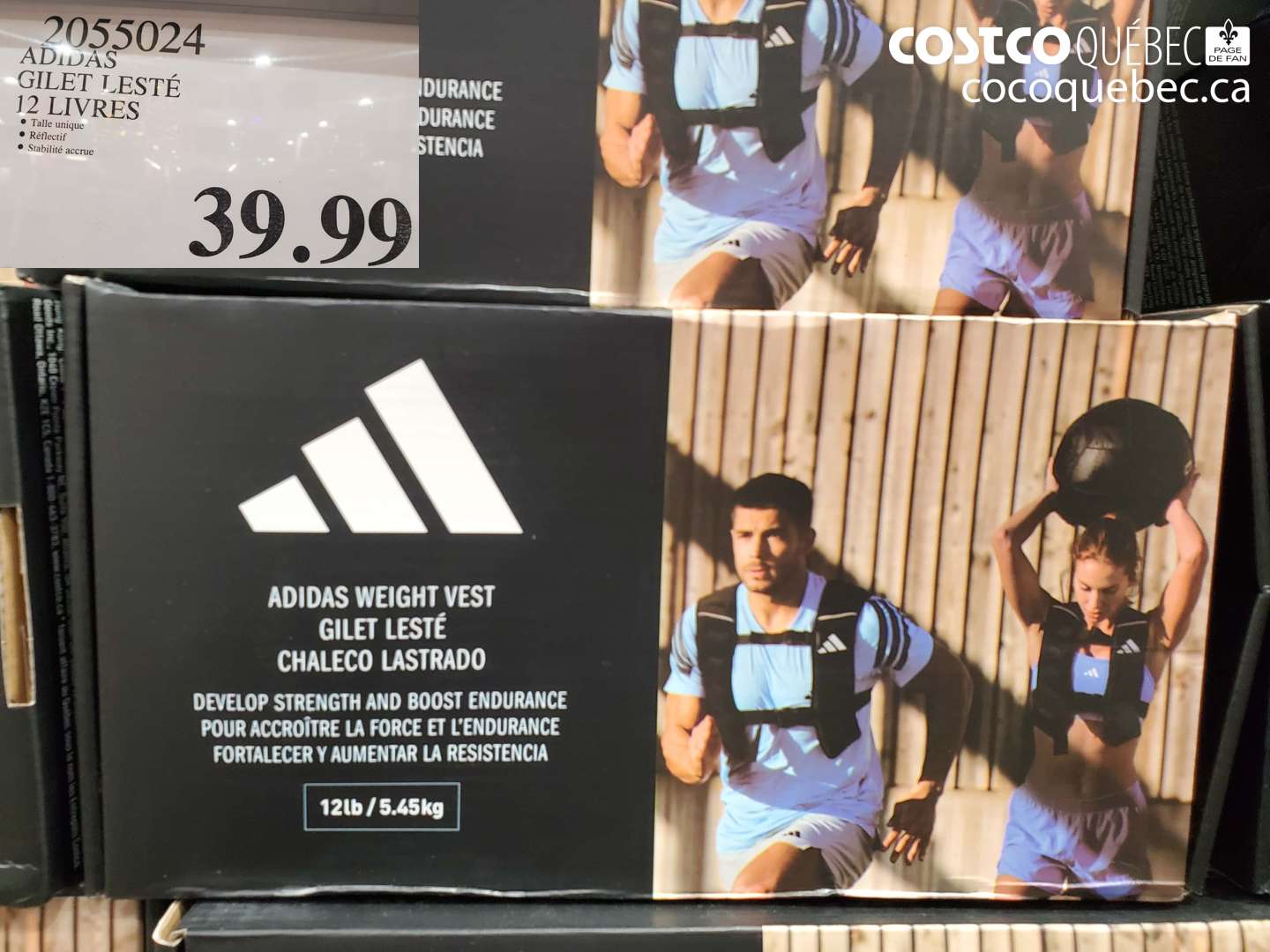 2055024 ADIDAS GILET LESTÉ 12 LIVRES $39.99