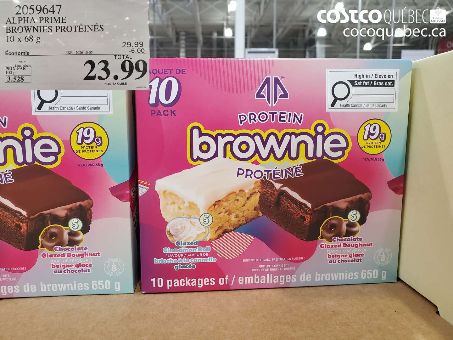 2059647 ALPHA PRIME BROWNIES PROTÉINÉES ($6.00 INSTANT SAVINGS EXPIRES ON 2026-10-05) $23.99